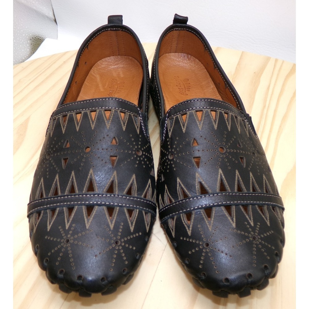 Spring Step Fusaro Loafers Womens Black Size 38 US 7.5 - 8 Flats Laser Cut